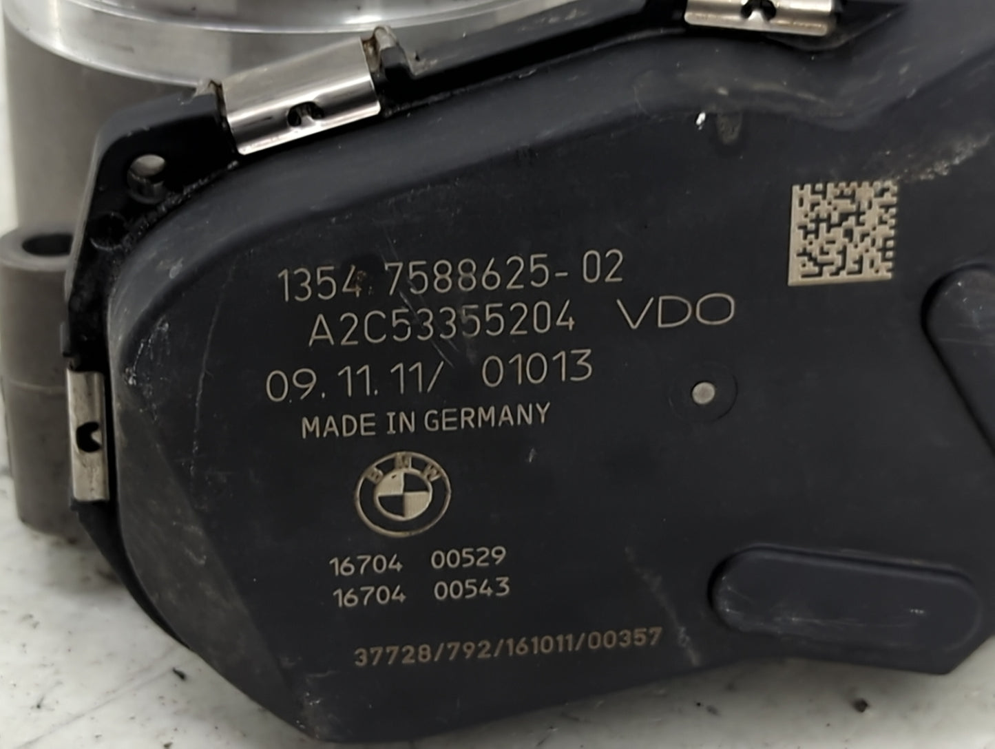 2012-2016 Bmw 528 Throttle Body P/N:1354 7588625-02 A2C53355204 Fits Fits 2012 2013 2014 2015 2016 2017 2018 OEM Used Auto P