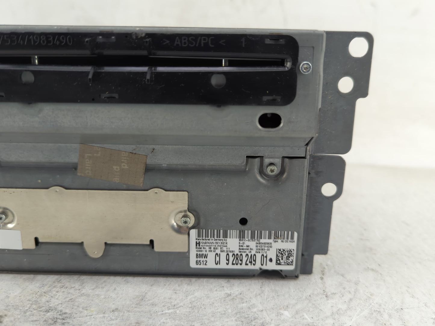 2011-2012 Bmw 528i Radio AM FM Cd Player Receiver Replacement P/N:9 289 249 01 Fits Fits 2011 2012 OEM Used Auto Parts - Oem