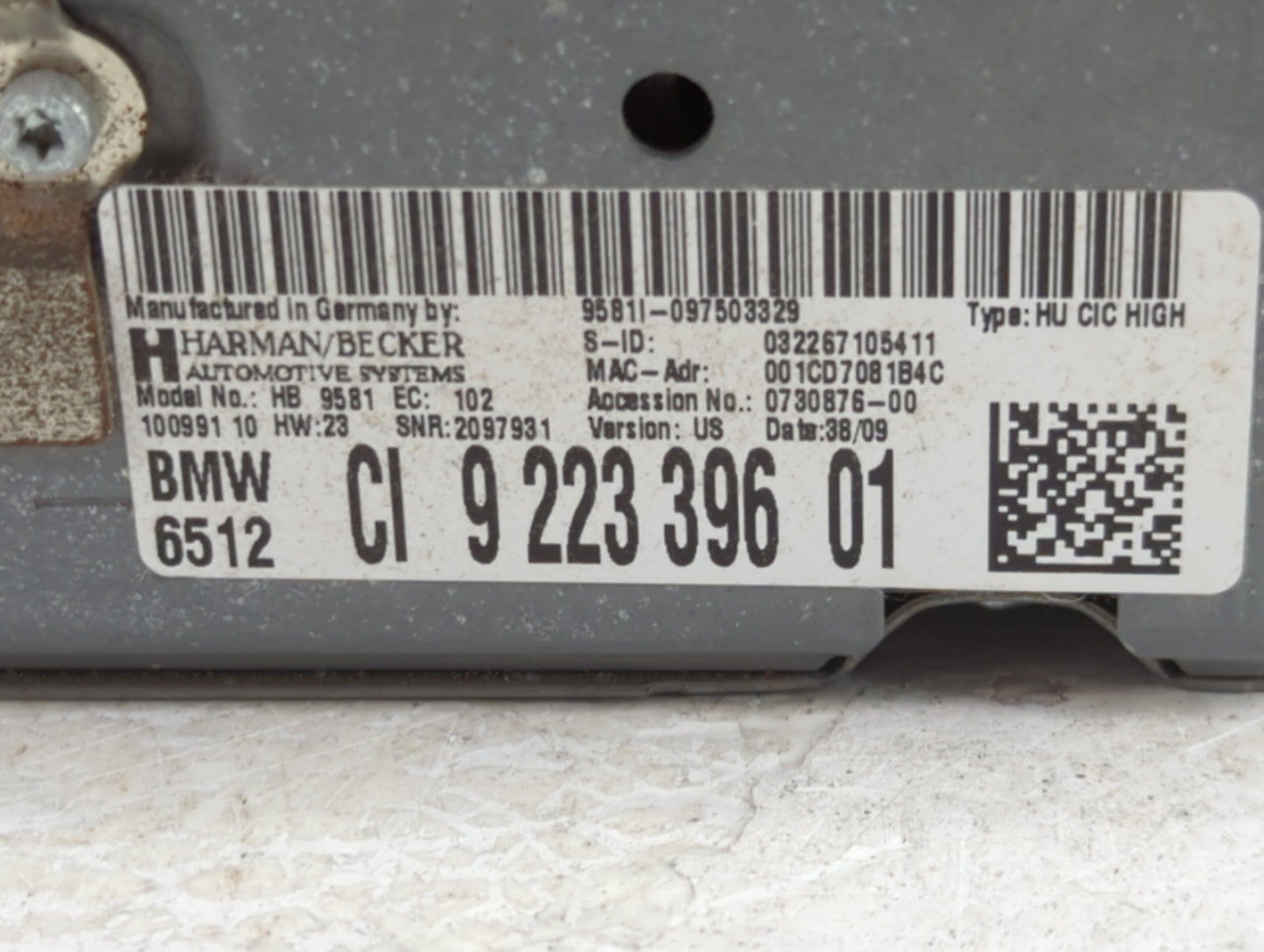 2011-2012 Bmw 528i Radio AM FM Cd Player Receiver Replacement P/N:9 274 571 01 Fits Fits 2010 2011 2012 OEM Used Auto Parts 