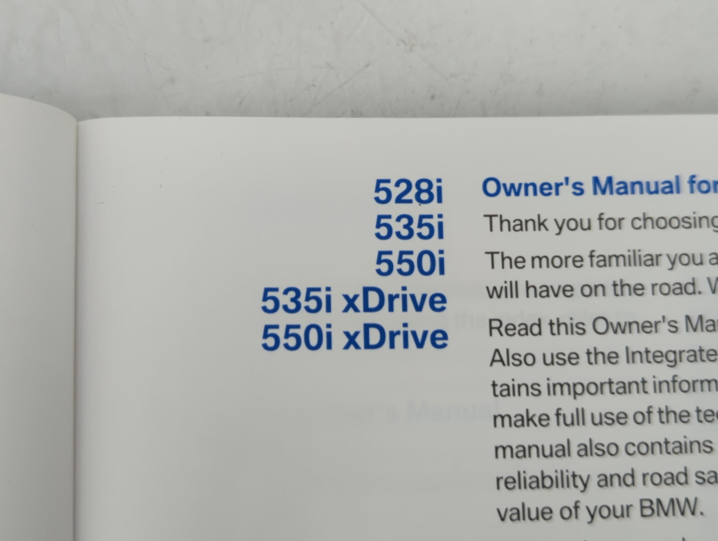 2012 Bmw 528i Owners Manual Book Guide OEM Used Auto Parts - Oemusedautoparts1.com