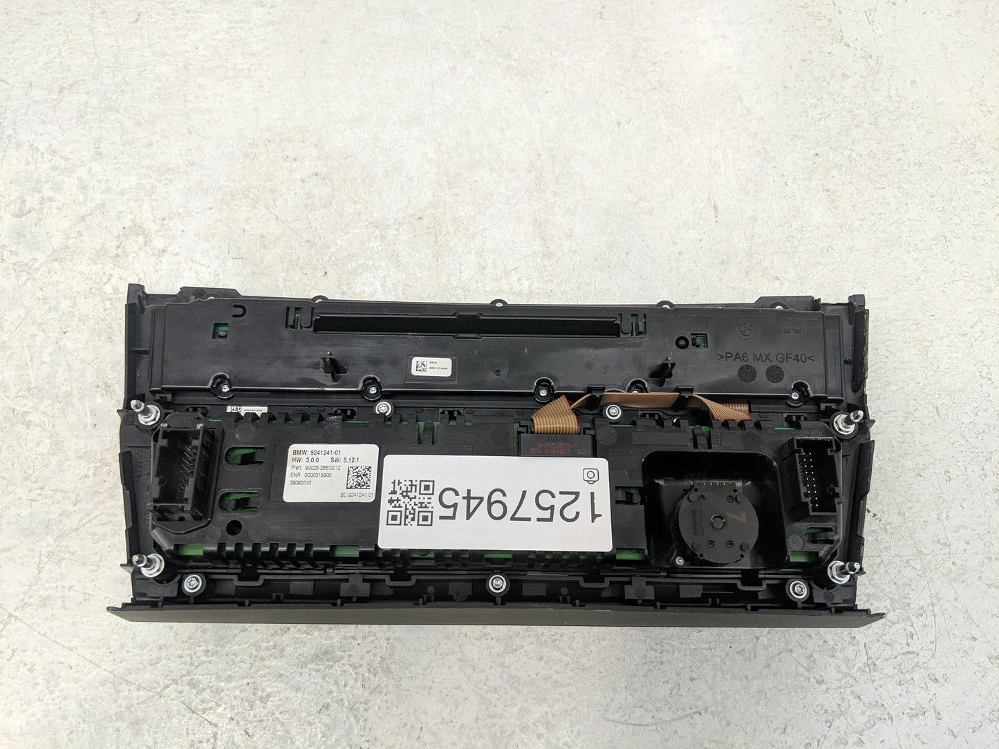2011-2012 Bmw 535i Radio AM FM Cd Player Receiver Replacement P/N:9241241-01 9285333-01 Fits Fits 2011 2012 OEM Used Auto Pa