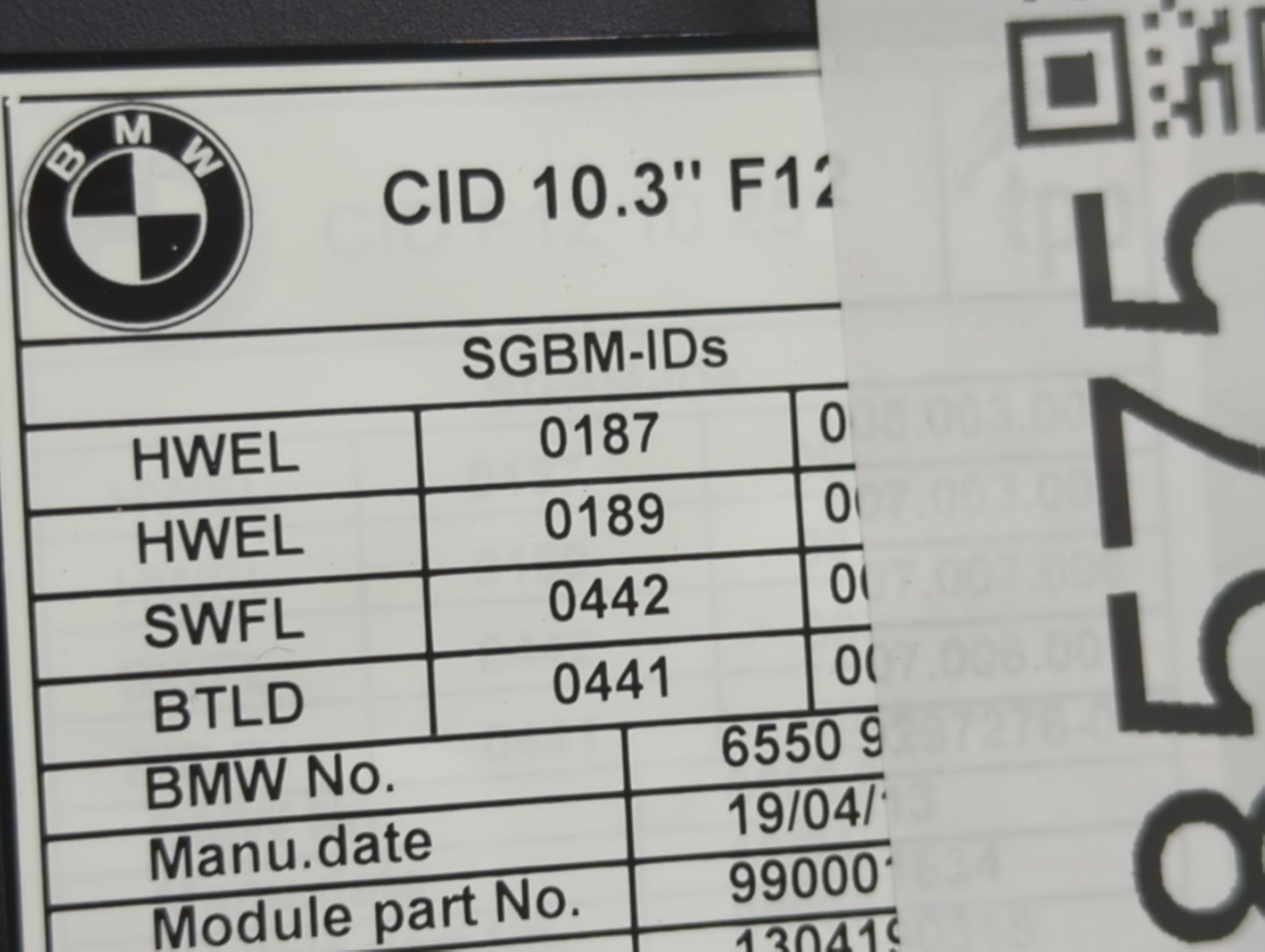 Bmw 650 Information Display Screen 1468575 - Oemusedautoparts1.com