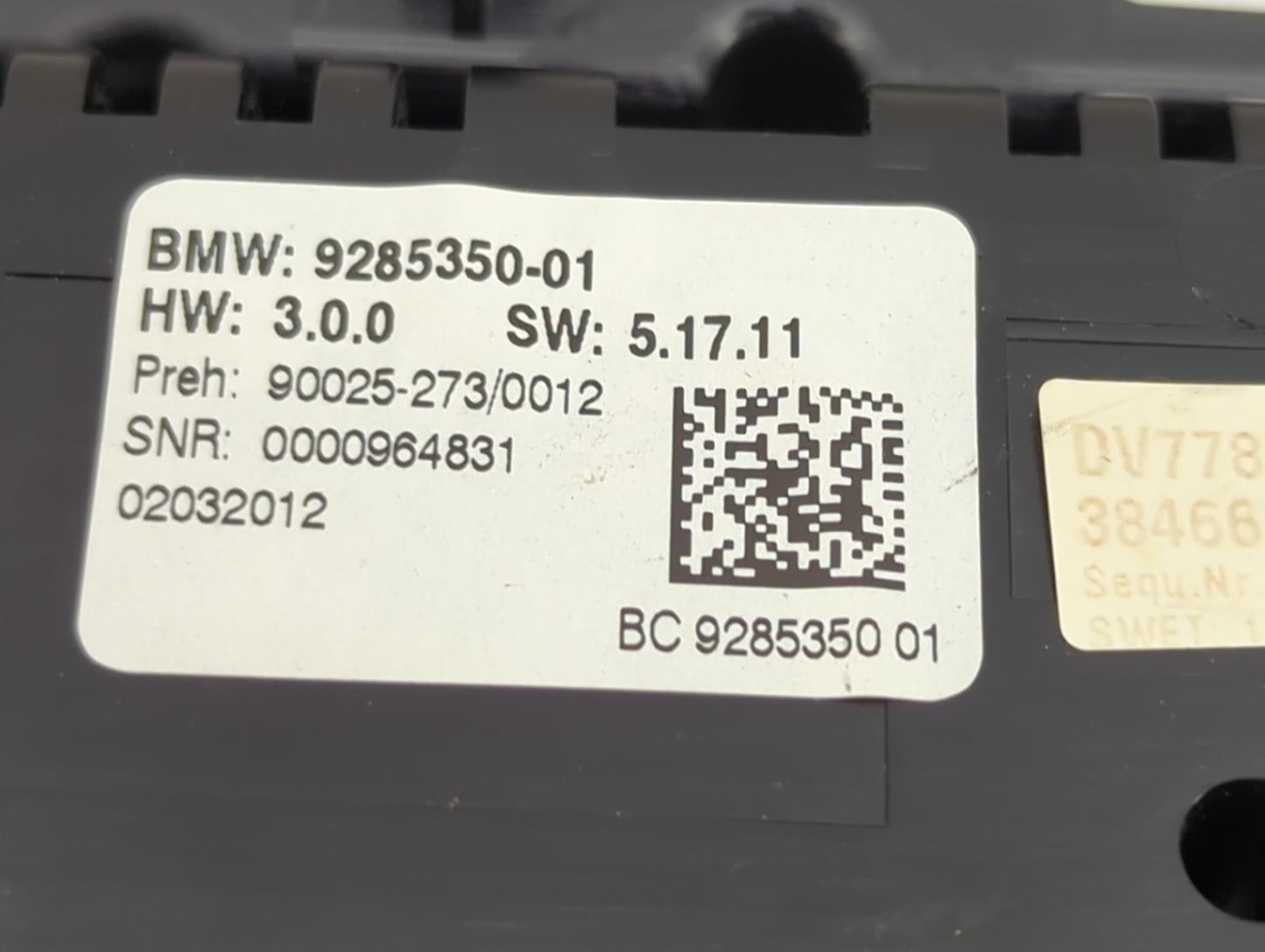 2012-2018 Bmw 650i Climate Control Module Temperature AC/Heater Replacement P/N:9285350-01 90025-273/0012 Fits OEM Used Auto