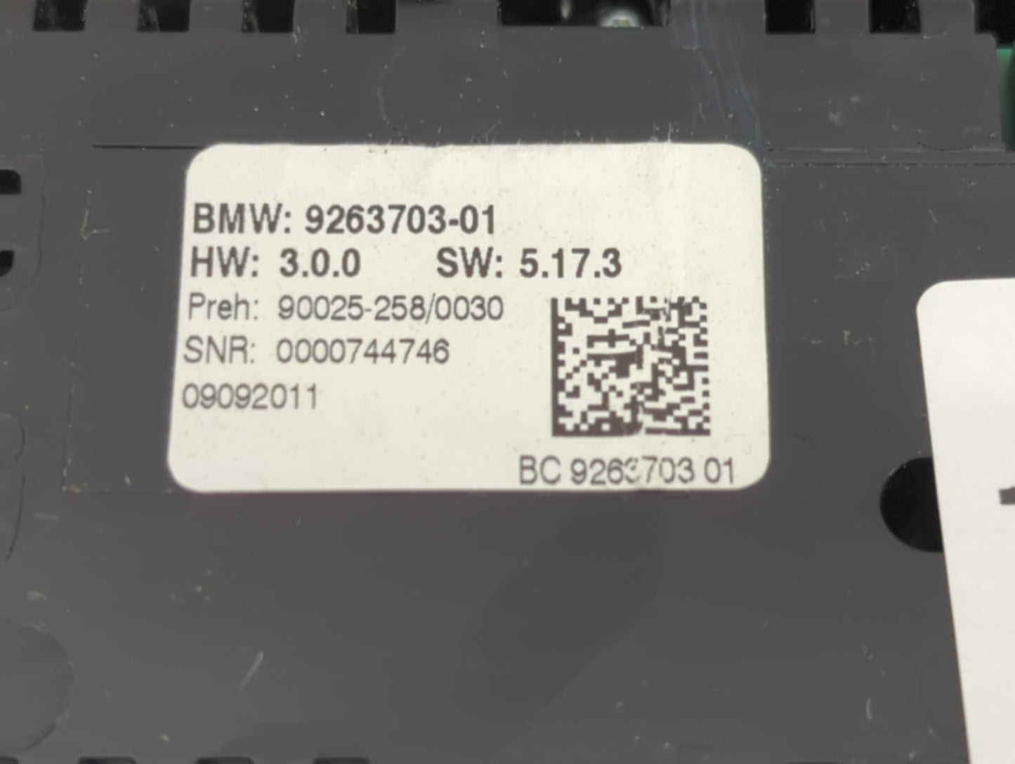 2011-2012 Bmw 740i Climate Control Module Temperature AC/Heater Replacement P/N:9263703-01 Fits Fits 2009 2010 2011 2012 201