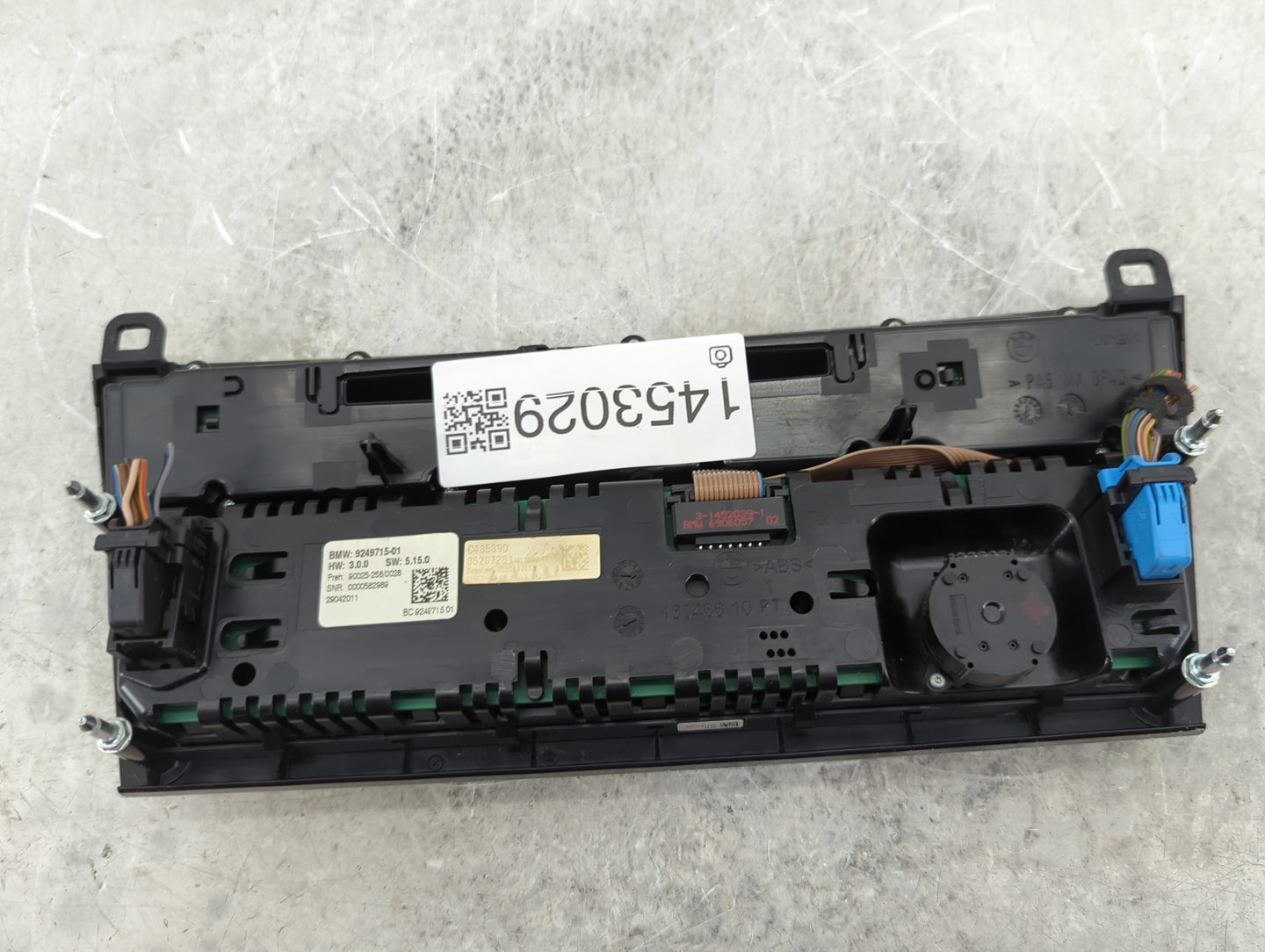 2009-2012 Bmw 750 Climate Control Module Temperature AC/Heater Replacement P/N:9249715-01 9249715 Fits OEM Used Auto Parts -