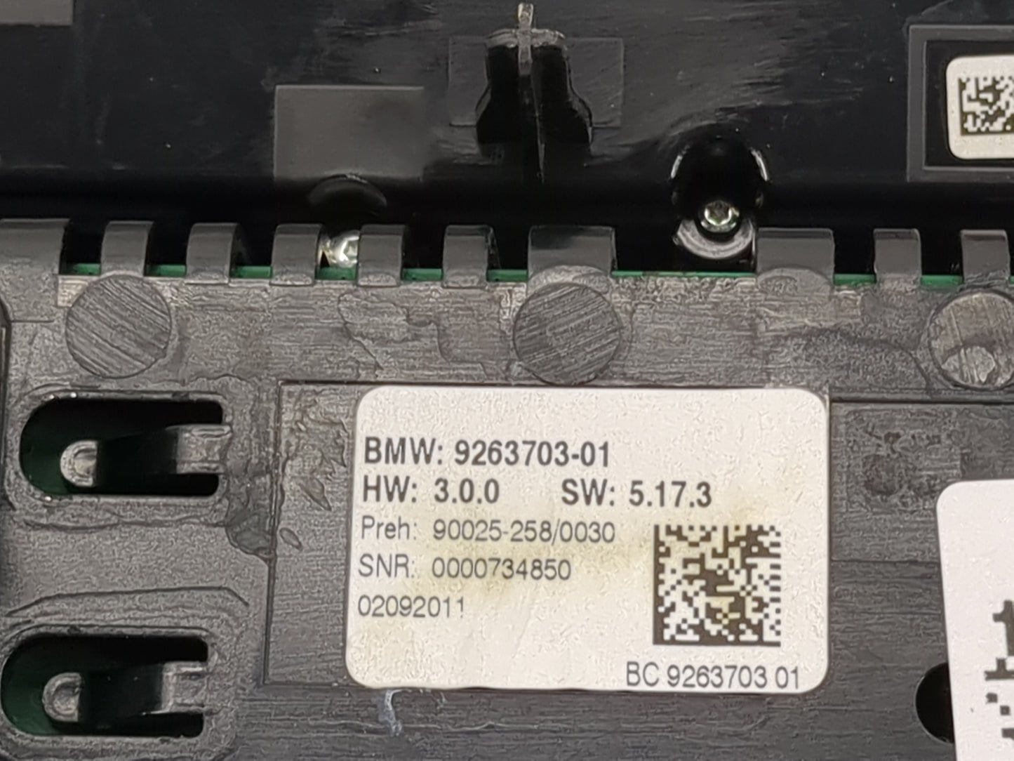 2009-2012 Bmw 750i Climate Control Module Temperature AC/Heater Replacement P/N:9263703-01 Fits Fits 2009 2010 2011 2012 201