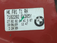 2009-2012 Bmw 750i Tail Light Assembly Passenger Right OEM P/N:7182202 EKK90Z Fits Fits 2009 2010 2011 2012 OEM Used Auto Pa