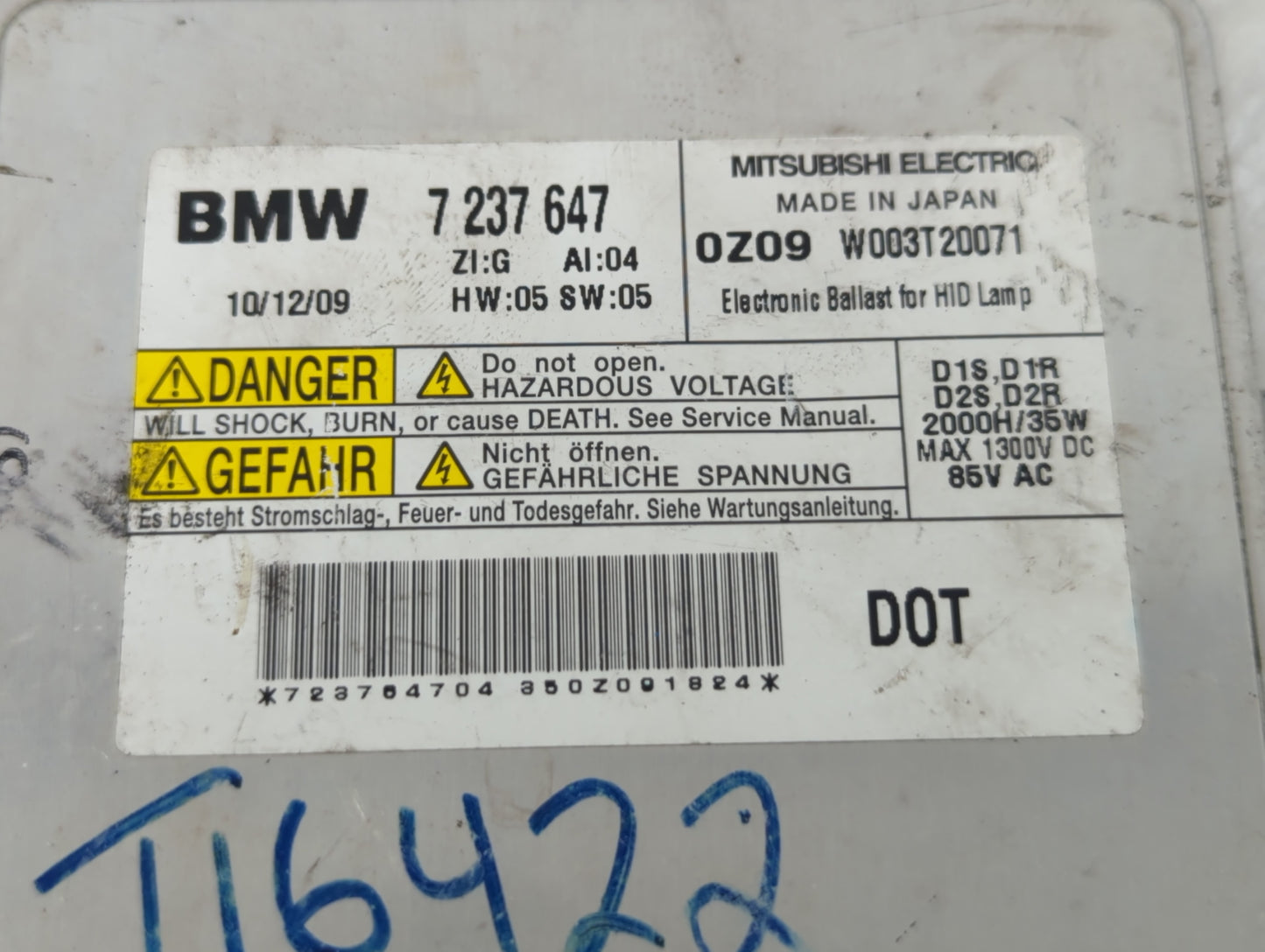 2009-2012 Bmw 750i Headlight Ballast Head Light - Oemusedautoparts1.com