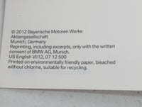 2012 Bmw X1 Owners Manual Book Guide P/N:01 40 2 914 573 OEM Used Auto Parts - Oemusedautoparts1.com