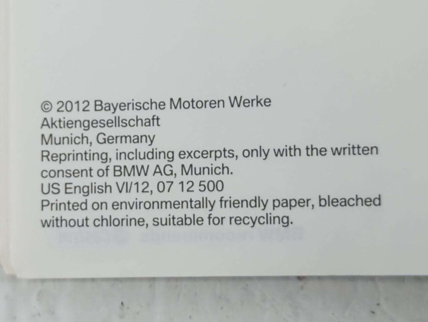 2012 Bmw X1 Owners Manual Book Guide OEM Used Auto Parts - Oemusedautoparts1.com