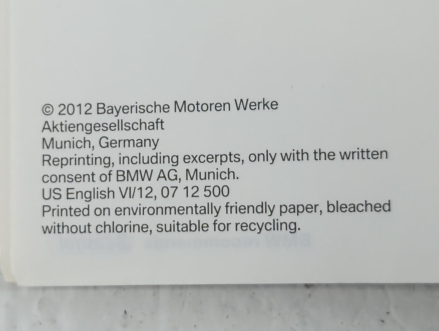 2012 Bmw X1 Owners Manual Book Guide OEM Used Auto Parts - Oemusedautoparts1.com