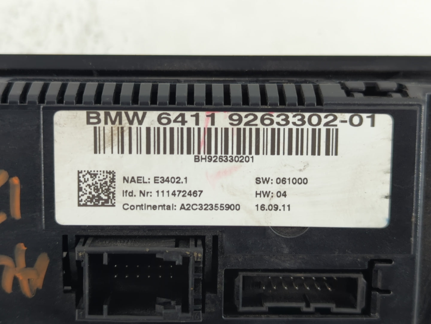 2012-2015 Bmw X1 Climate Control Module Temperature AC/Heater Replacement P/N:6411 9263302-01 Fits OEM Used Auto Parts - Oem