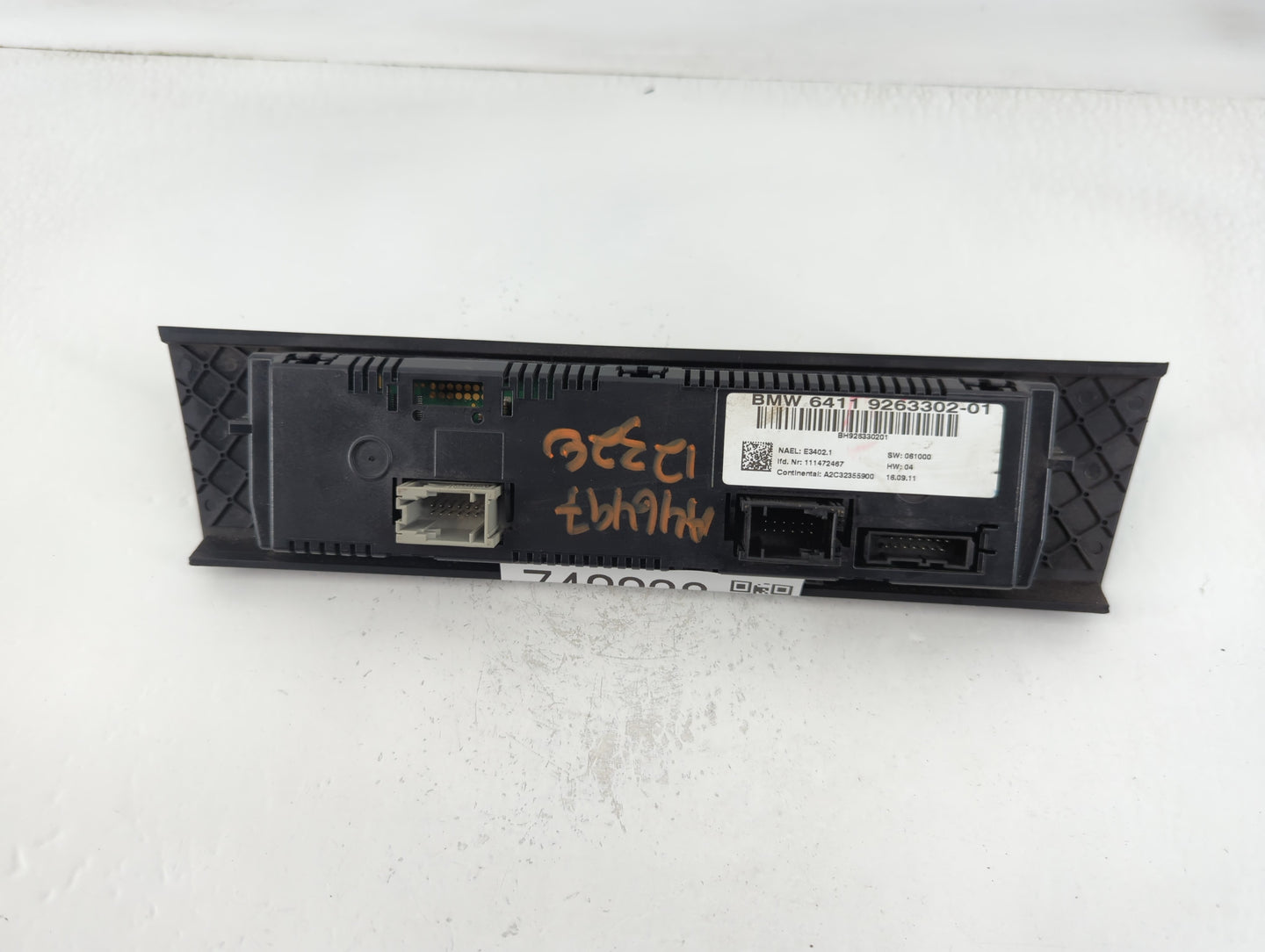 2012-2015 Bmw X1 Climate Control Module Temperature AC/Heater Replacement P/N:6411 9263302-01 Fits OEM Used Auto Parts - Oem