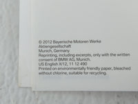 2012 Bmw X3 Owners Manual Book Guide OEM Used Auto Parts - Oemusedautoparts1.com