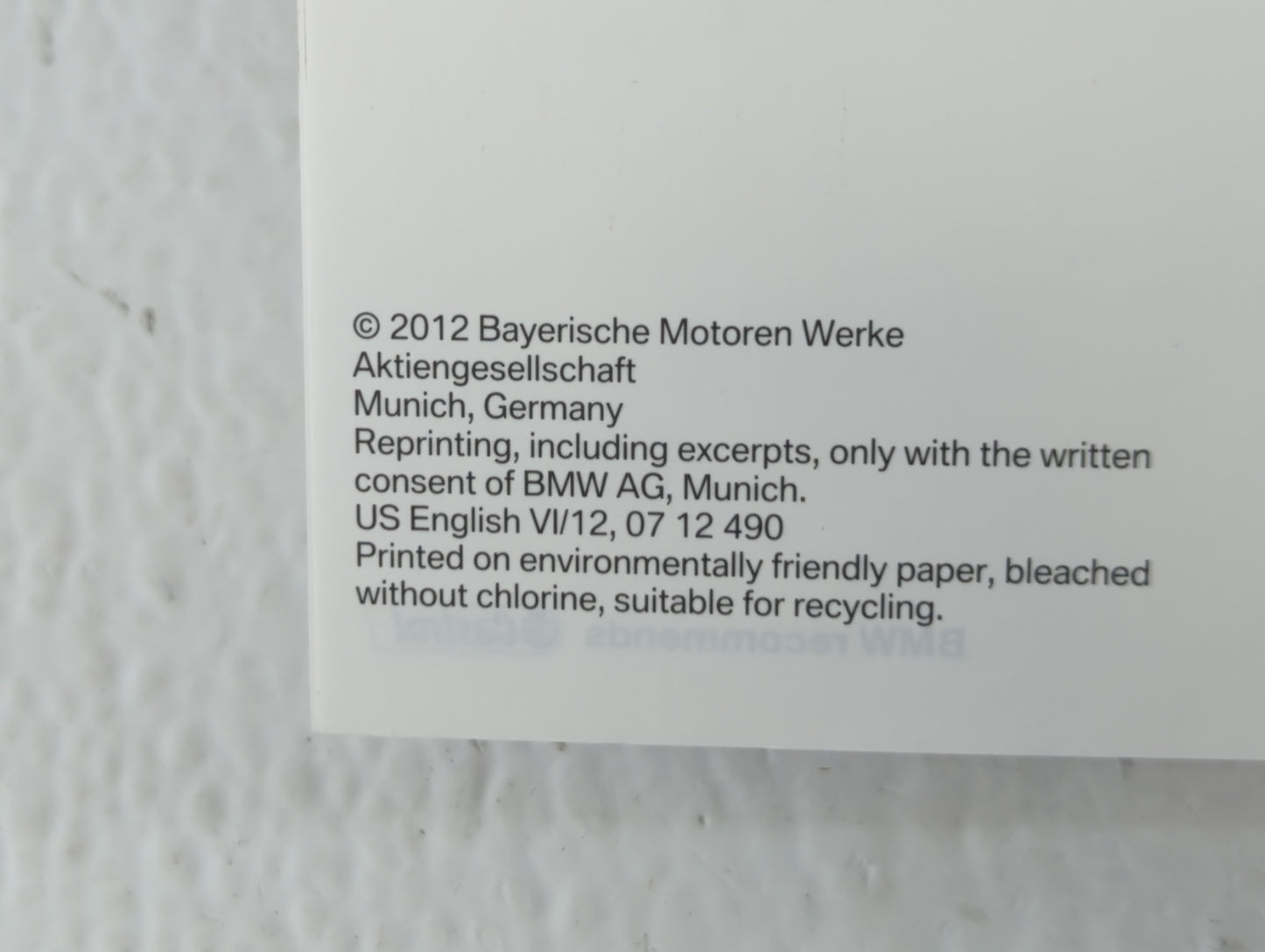 2012 Bmw X3 Owners Manual Book Guide OEM Used Auto Parts - Oemusedautoparts1.com