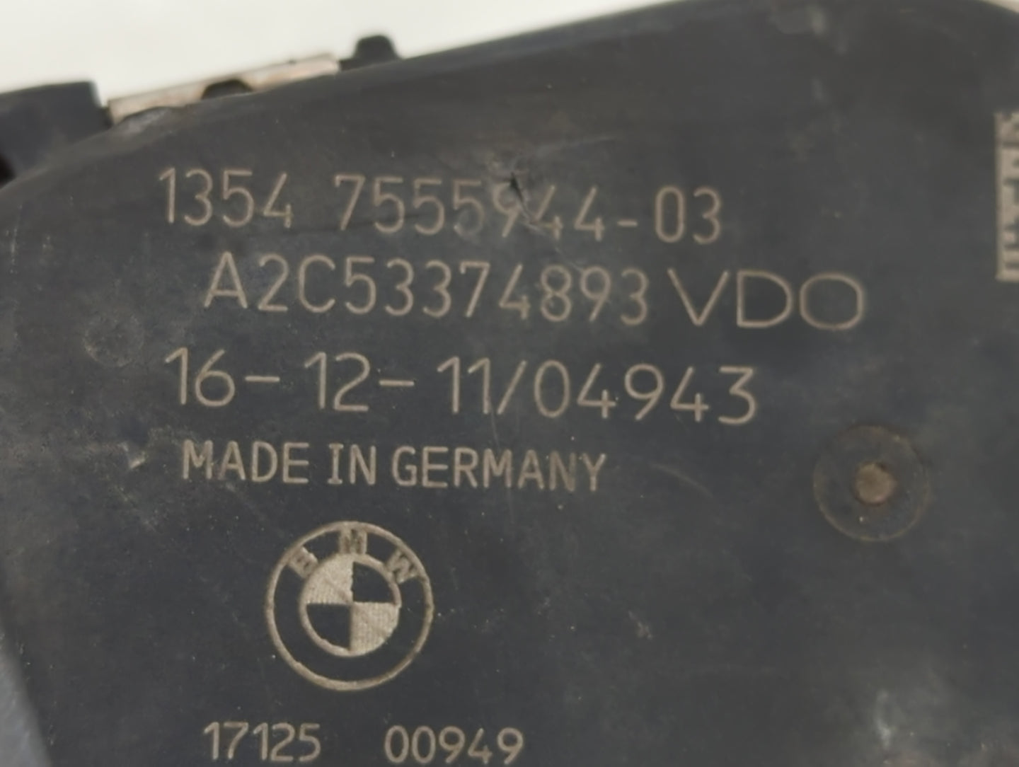 2011-2018 Bmw X5 Throttle Body P/N:1354 7555944-03 Fits Fits 2010 2011 2012 2013 2014 2015 2016 2017 2018 2019 2020 OEM Used