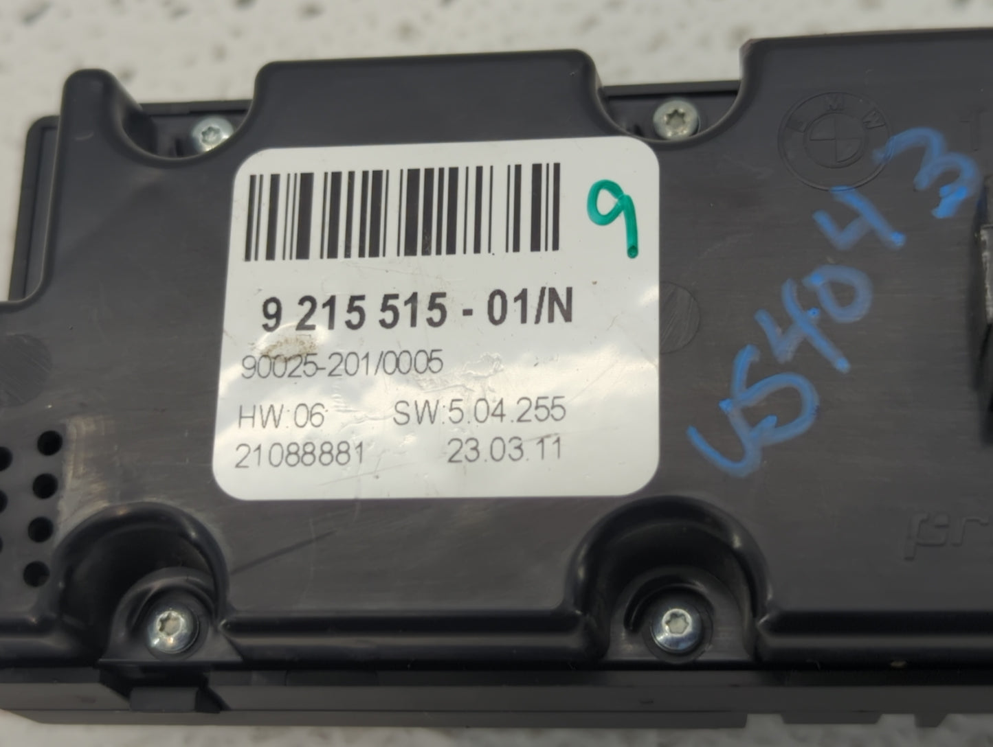 2007-2013 Bmw X5 Climate Control Module Temperature AC/Heater Replacement P/N:9 215 515 9 129 015 Fits OEM Used Auto Parts -