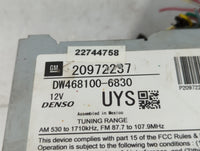 2010-2012 Buick Lacrosse Radio AM FM Cd Player Receiver Replacement P/N:20972237 Fits Fits 2010 2011 2012 OEM Used Auto Part