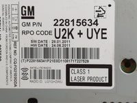 2012 Buick Lacrosse Radio AM FM Cd Player Receiver Replacement P/N:22815634 Fits OEM Used Auto Parts - Oemusedautoparts1.com