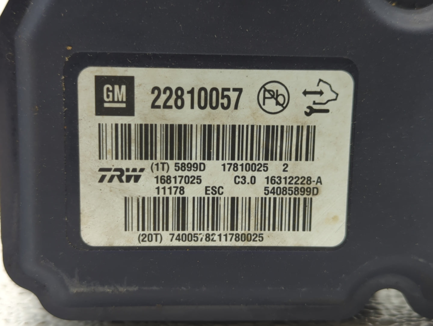 2012-2013 Buick Lacrosse ABS Pump Control Module Replacement P/N:22810057 22863598, 22973923 Fits Fits 2012 2013 2014 2015 2