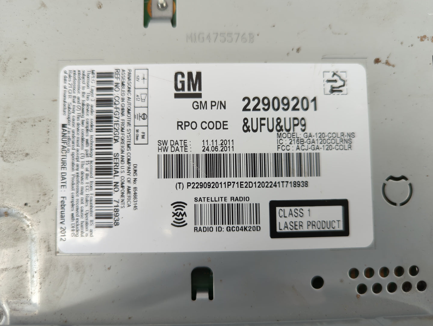 2012-2012 Buick Lacrosse Am Fm Cd Player Radio Receiver - Oemusedautoparts1.com