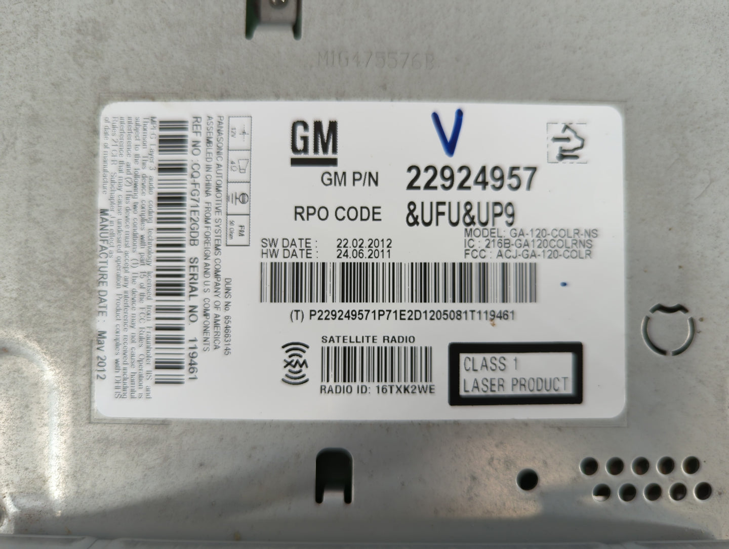 2012-2012 Buick Lacrosse Am Fm Cd Player Radio Receiver - Oemusedautoparts1.com