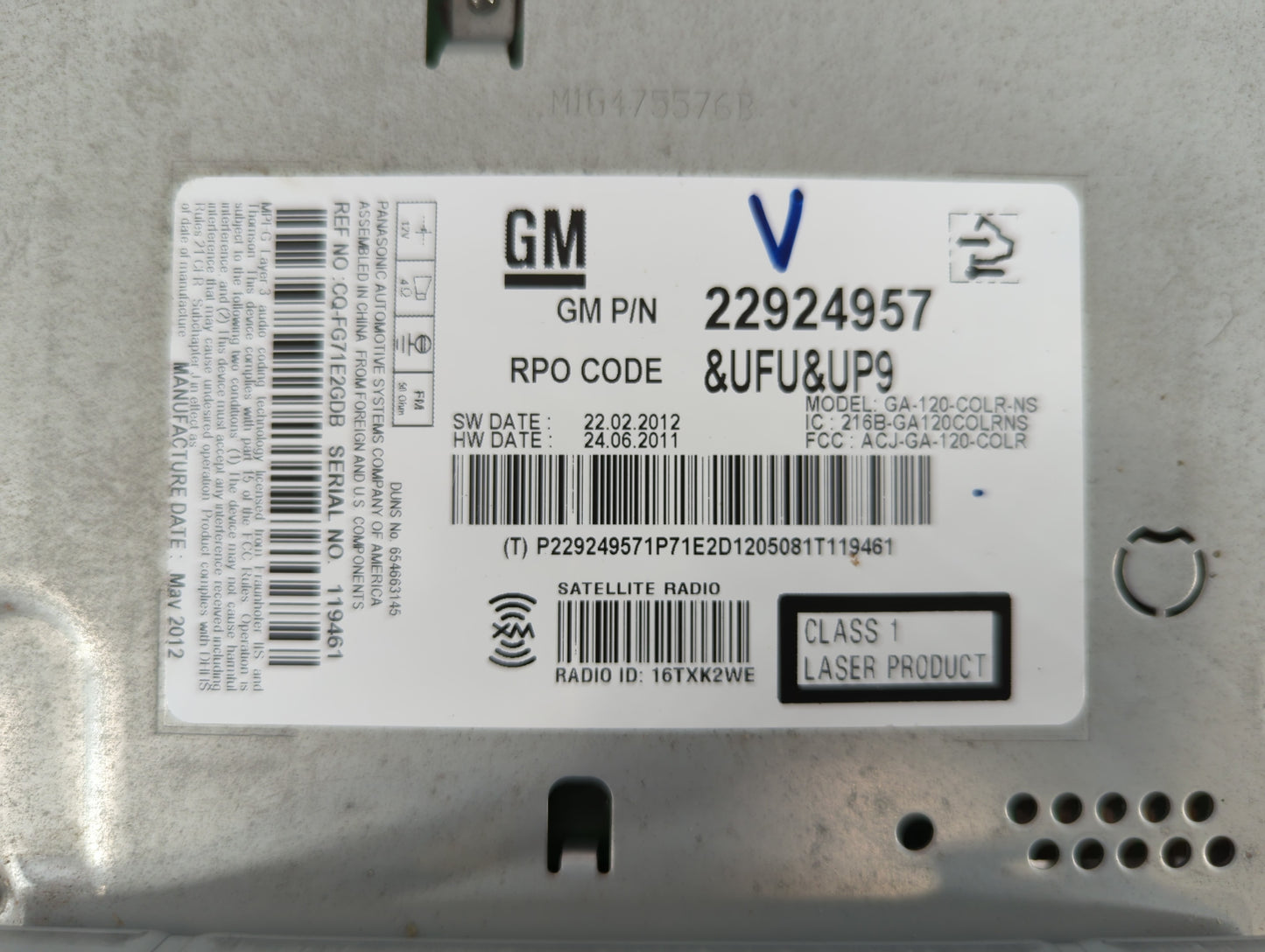 2012-2012 Buick Lacrosse Am Fm Cd Player Radio Receiver - Oemusedautoparts1.com