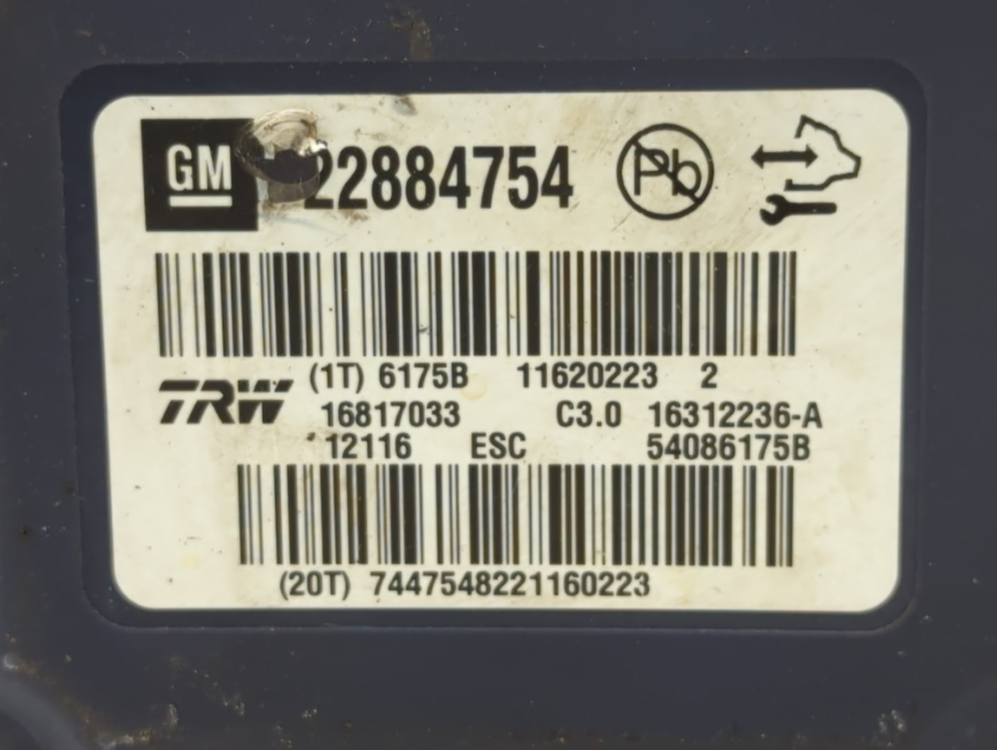 2012-2013 Buick Lacrosse ABS Pump Control Module Replacement P/N:22884754 Fits Fits 2012 2013 2014 2015 2016 OEM Used Auto P