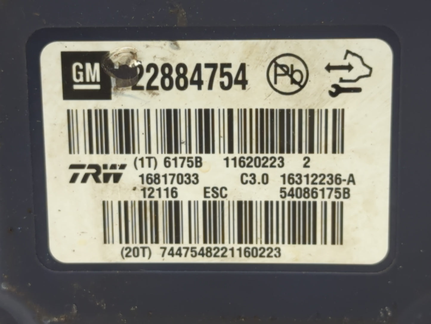 2012-2013 Buick Lacrosse ABS Pump Control Module Replacement P/N:22884754 Fits Fits 2012 2013 2014 2015 2016 OEM Used Auto P