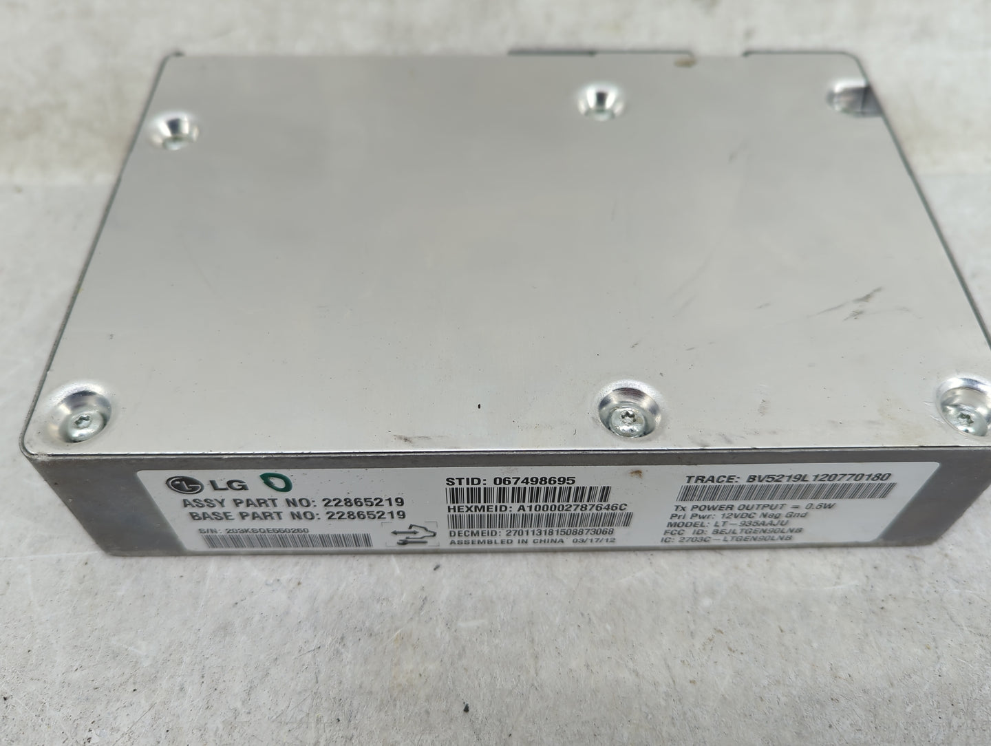 2012-2012 Buick Lacrosse Communication Control Module - Oemusedautoparts1.com