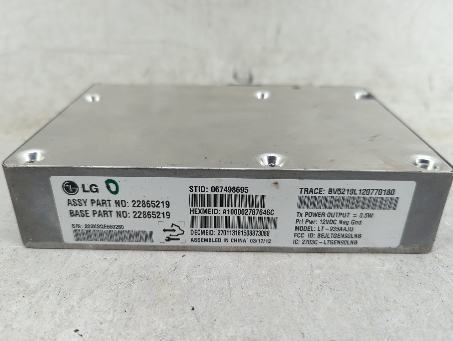 2012-2012 Buick Lacrosse Communication Control Module - Oemusedautoparts1.com