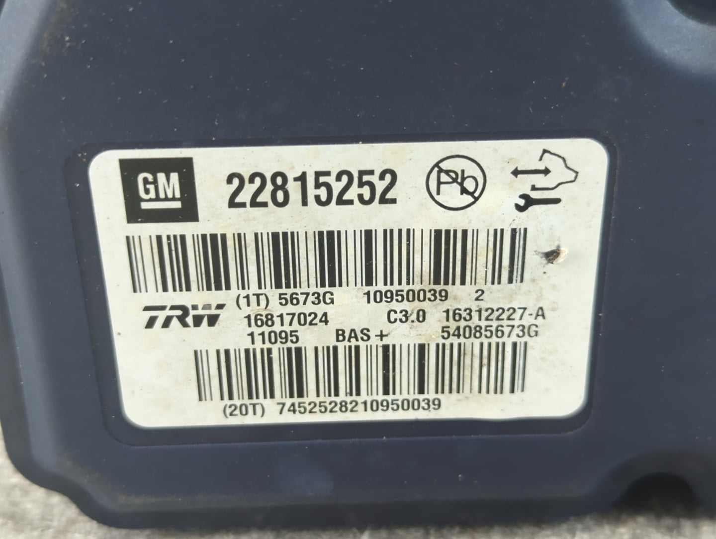 2012-2013 Buick Lacrosse ABS Pump Control Module Replacement P/N:22815252 Fits Fits 2012 2013 2014 2015 2016 OEM Used Auto P