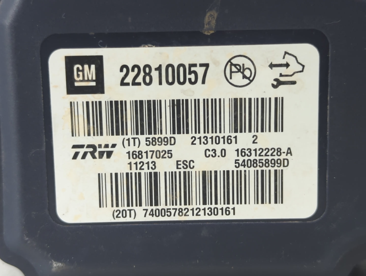 2012 Buick Regal ABS Pump Control Module Replacement P/N:22810057 Fits OEM Used Auto Parts - Oemusedautoparts1.com