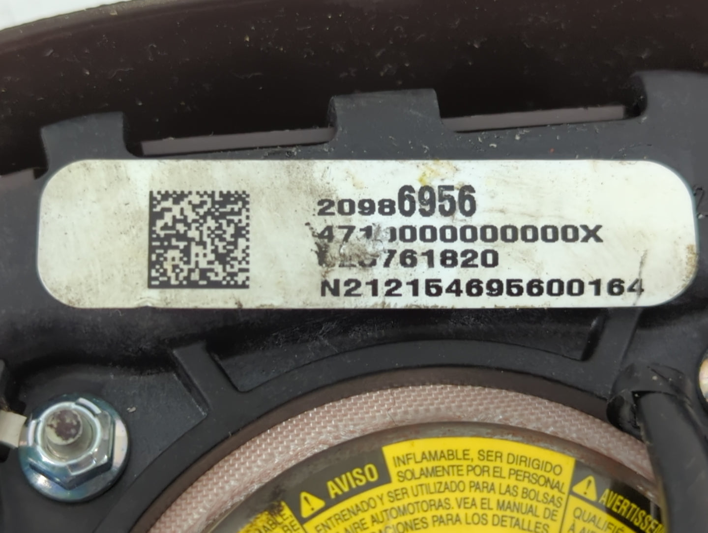 2012-2017 Buick Verano Air Bag Driver Left Steering Wheel Mounted P/N:20986956 Fits Fits 2012 2013 2014 2015 2016 2017 OEM U