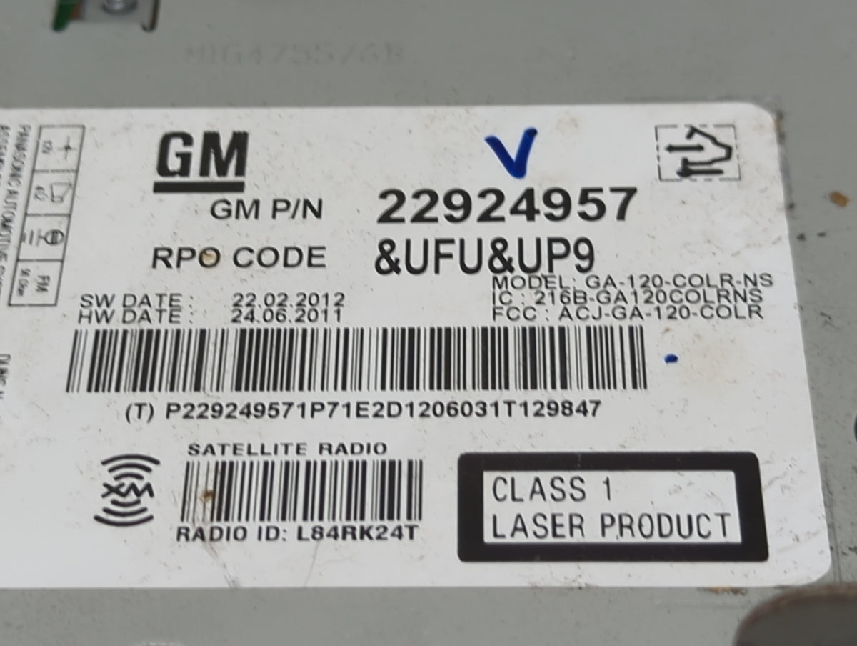 2012 Buick Verano Radio AM FM Cd Player Receiver Replacement P/N:22924957 GA-120-COLR-NS, 216B-GA120COLRNS, ACJ-GA-120-COLR 