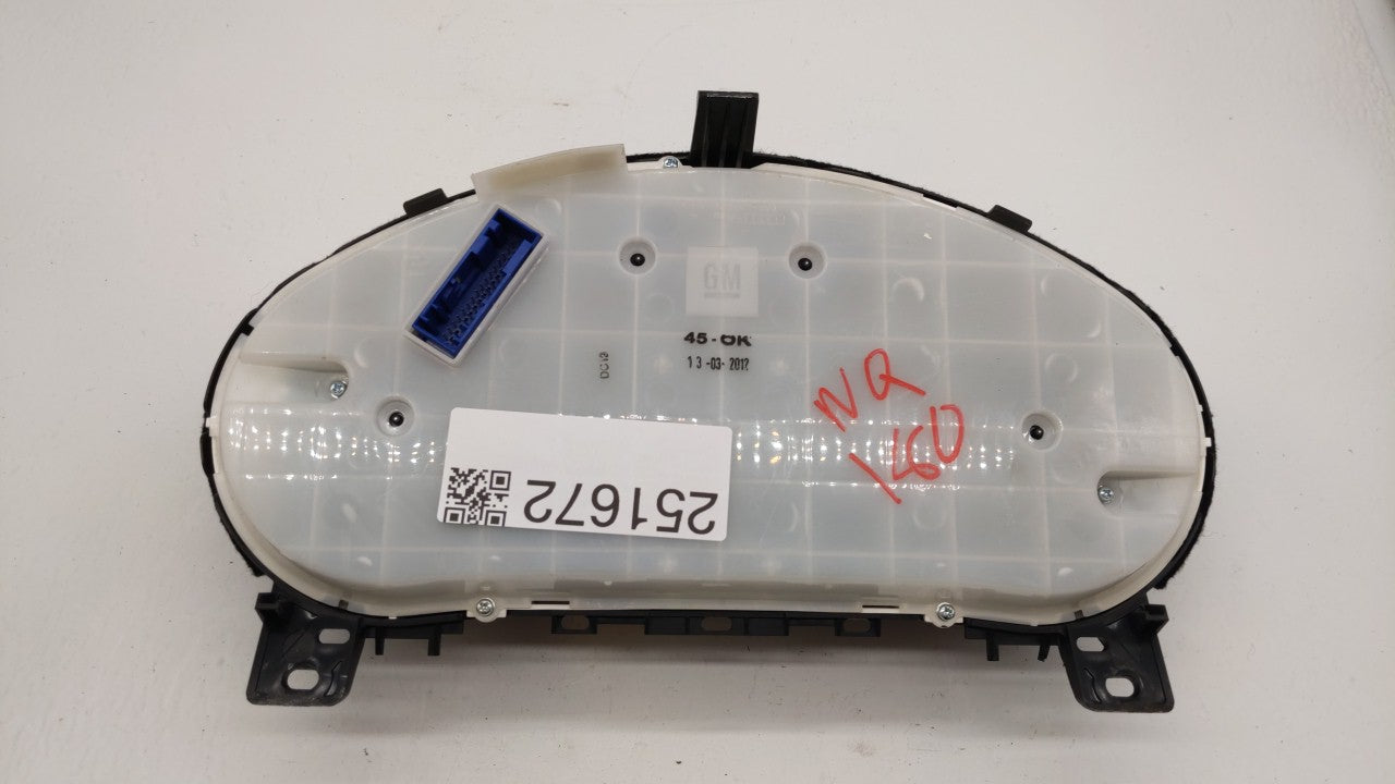 2012 Buick Verano Instrument Cluster Speedometer Gauges P/N:22909705 22870834 Fits OEM Used Auto Parts - Oemusedautoparts1.c