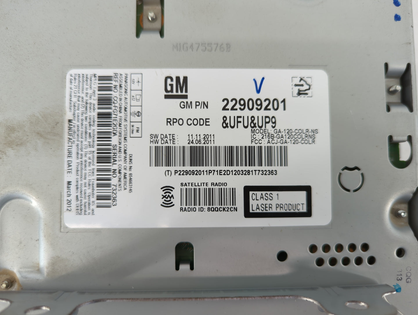 2012-2012 Buick Verano Am Fm Cd Player Radio Receiver - Oemusedautoparts1.com