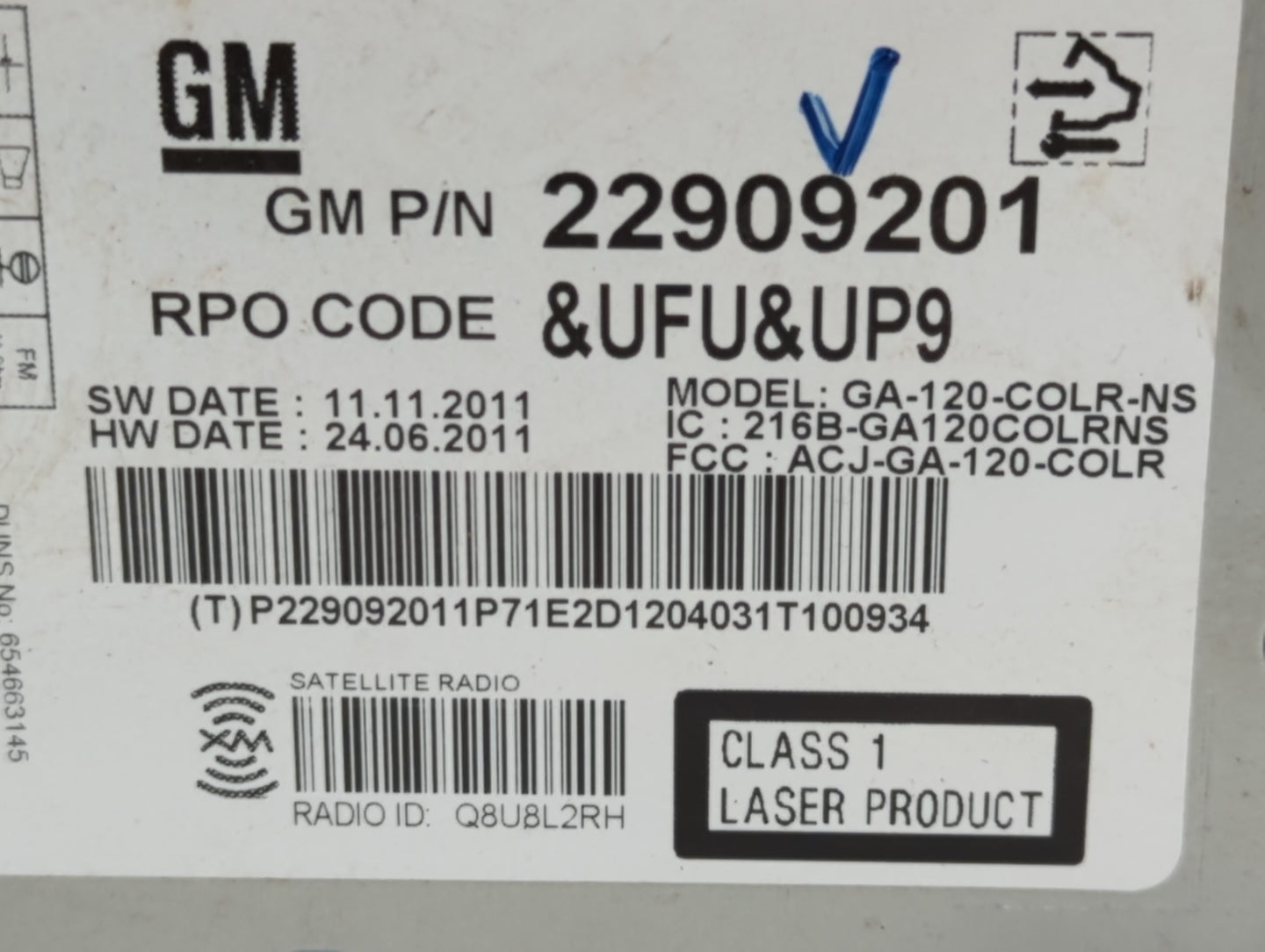 2012-2012 Buick Verano Am Fm Cd Player Radio Receiver - Oemusedautoparts1.com