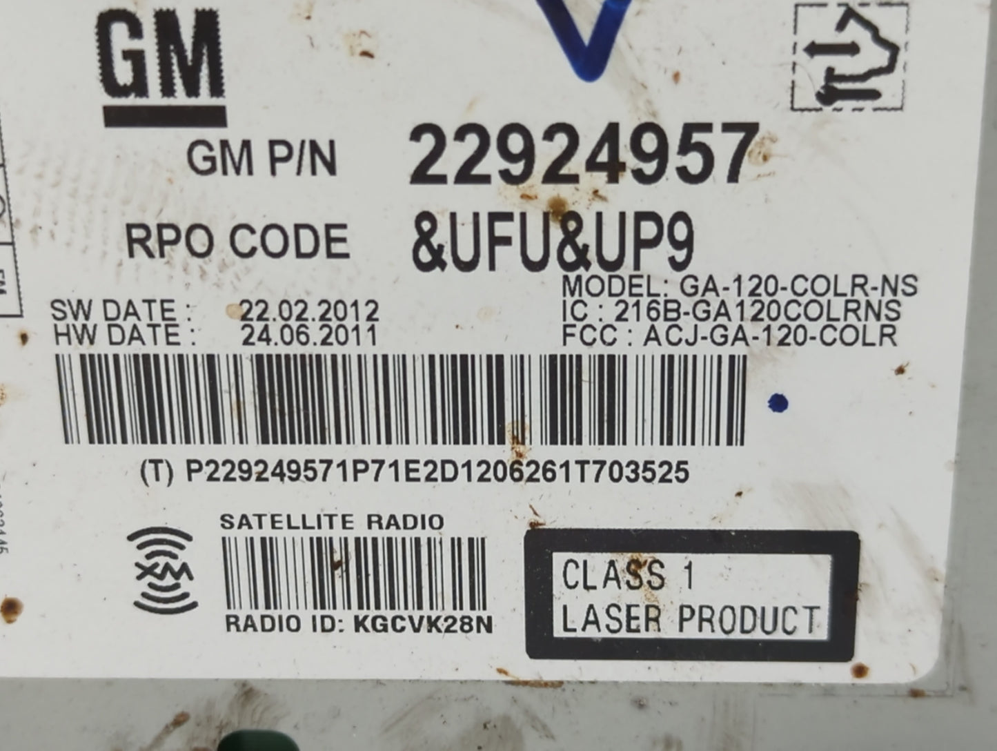 2012-2012 Buick Verano Am Fm Cd Player Radio Receiver - Oemusedautoparts1.com