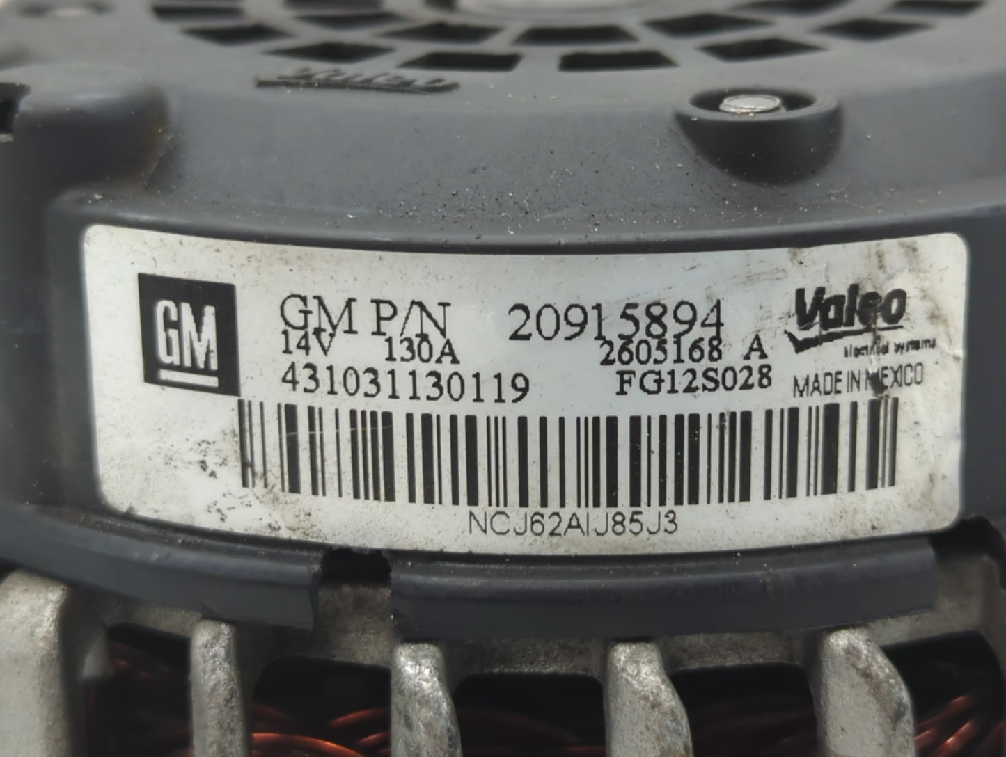 2012-2017 Buick Verano Alternator Replacement Generator Charging Assembly Engine OEM P/N:431031130119 20915894 Fits OEM Used