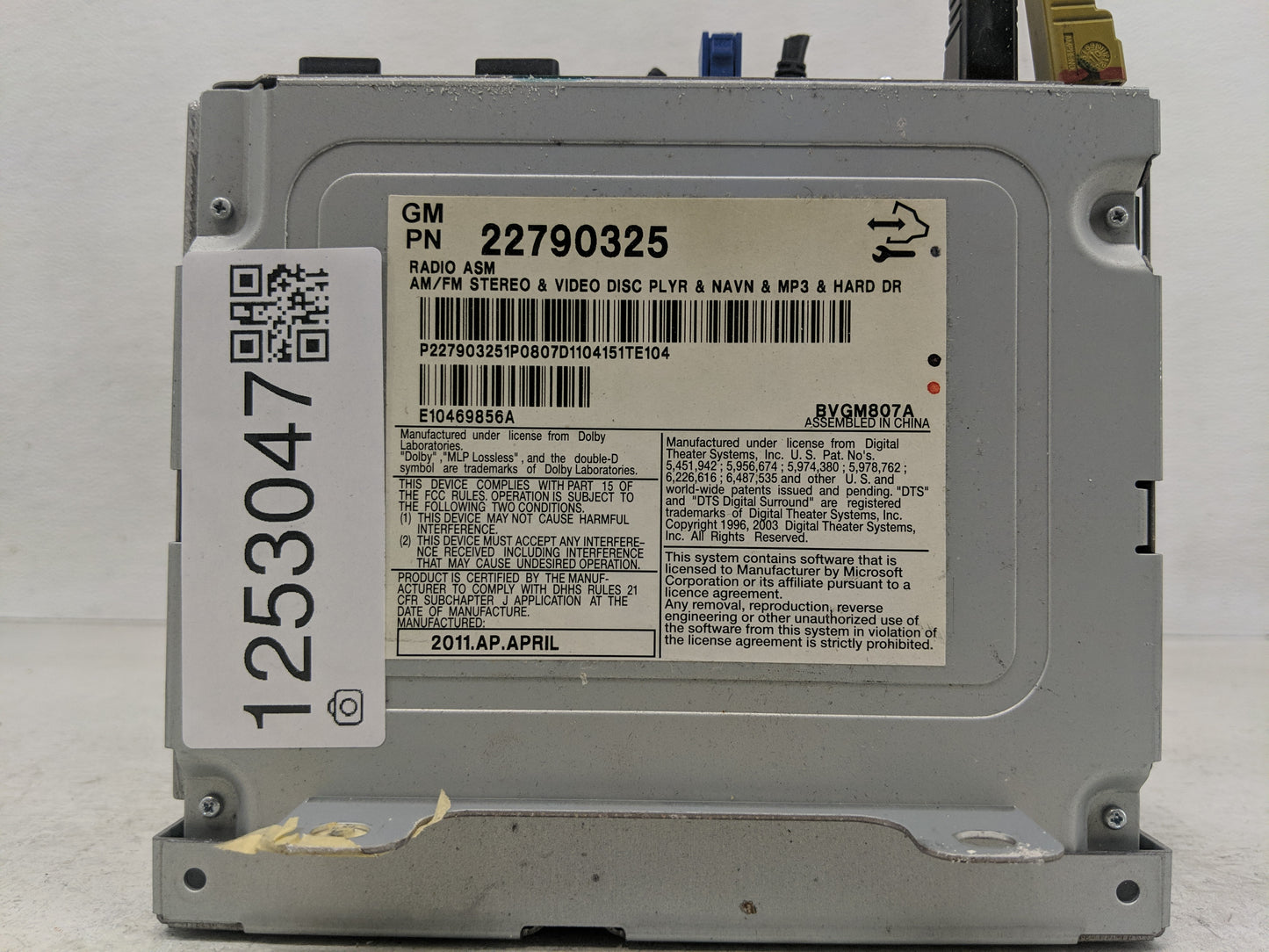 2012 Cadillac Cts Radio AM FM Cd Player Receiver Replacement P/N:22790325 Fits OEM Used Auto Parts - Oemusedautoparts1.com