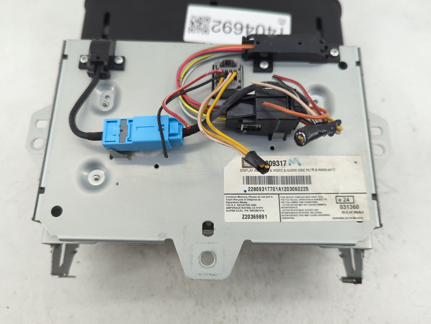 2012 Cadillac Cts Radio AM FM Cd Player Receiver Replacement P/N:22809317 Fits OEM Used Auto Parts - Oemusedautoparts1.com