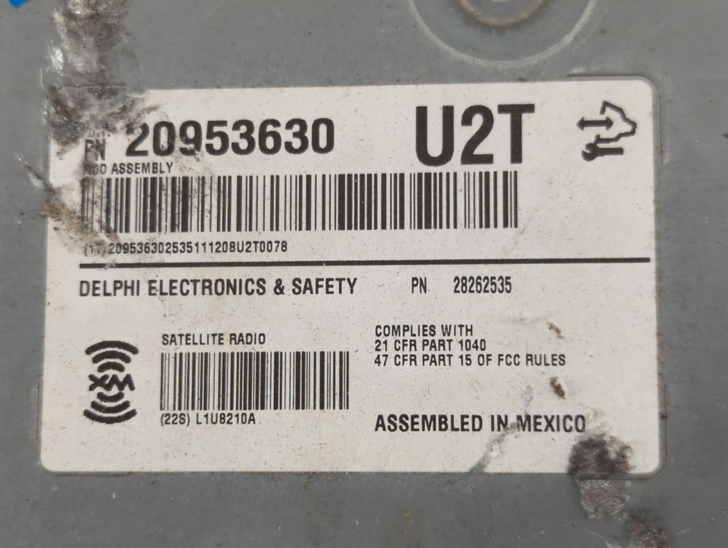 2009-2013 Cadillac Cts Radio AM FM Cd Player Receiver Replacement P/N:20953630 Fits Fits 2009 2010 2011 2012 2013 OEM Used A