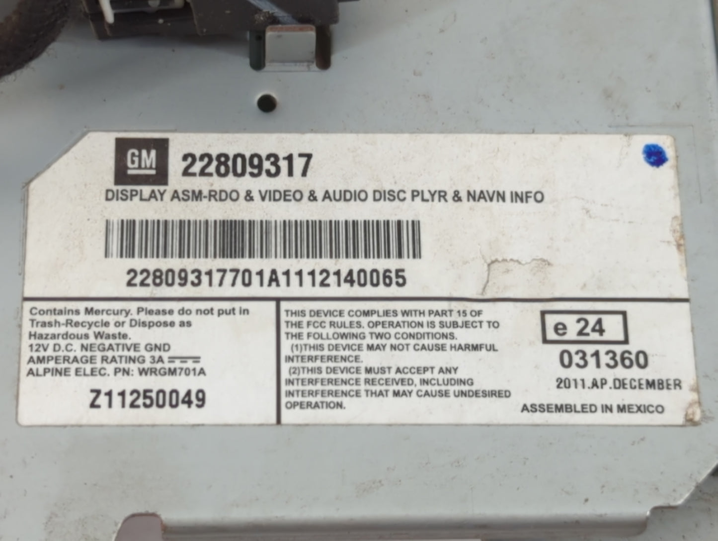 2010-2012 Cadillac Srx Information Display Screen - Oemusedautoparts1.com