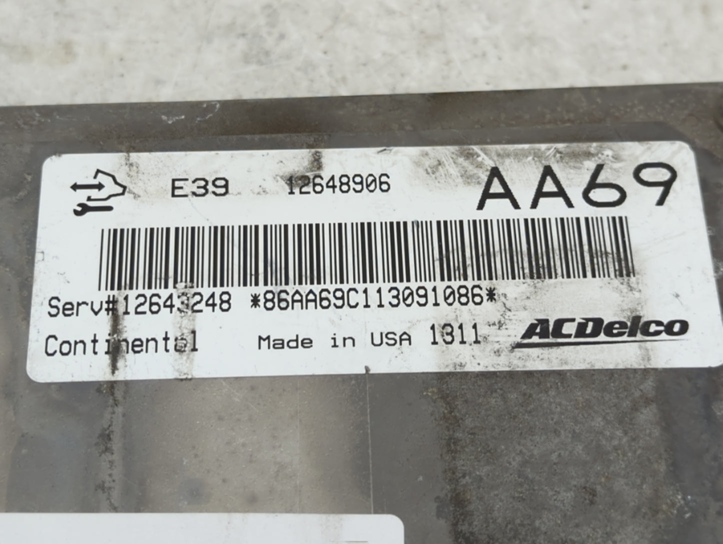 2012 Cadillac Srx PCM Engine Control Computer ECU ECM PCU OEM P/N:E39 12648906 Fits Fits 2013 2014 2015 2016 OEM Used Auto P