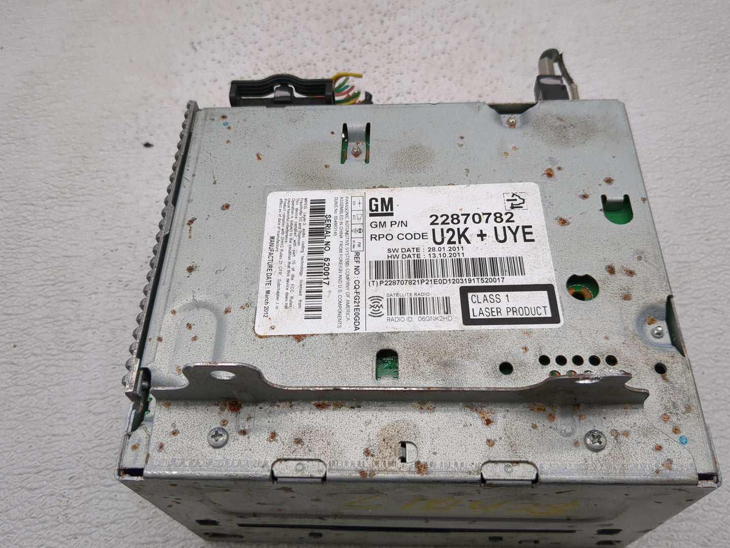2010-2012 Cadillac Srx Radio AM FM Cd Player Receiver Replacement P/N:22870782 Fits Fits 2010 2011 2012 OEM Used Auto Parts 