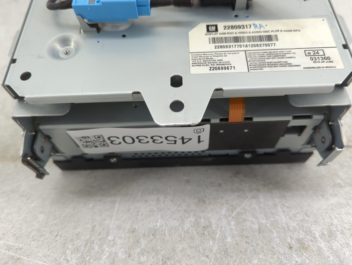 2012 Cadillac Srx Information Radio Display Screen 1453303 - Oemusedautoparts1.com
