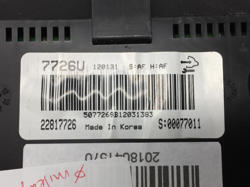 2012 Chevrolet Captiva Sport Instrument Cluster Speedometer Gauges P/N:PN:22817726 Fits OEM Used Auto Parts - Oemusedautopar