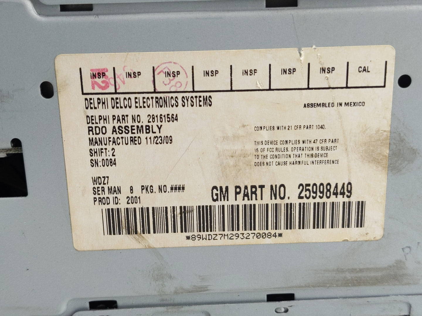 2005-2012 Chevrolet Colorado Radio AM FM Cd Player Receiver Replacement P/N:25998449 Fits OEM Used Auto Parts - Oemusedautop