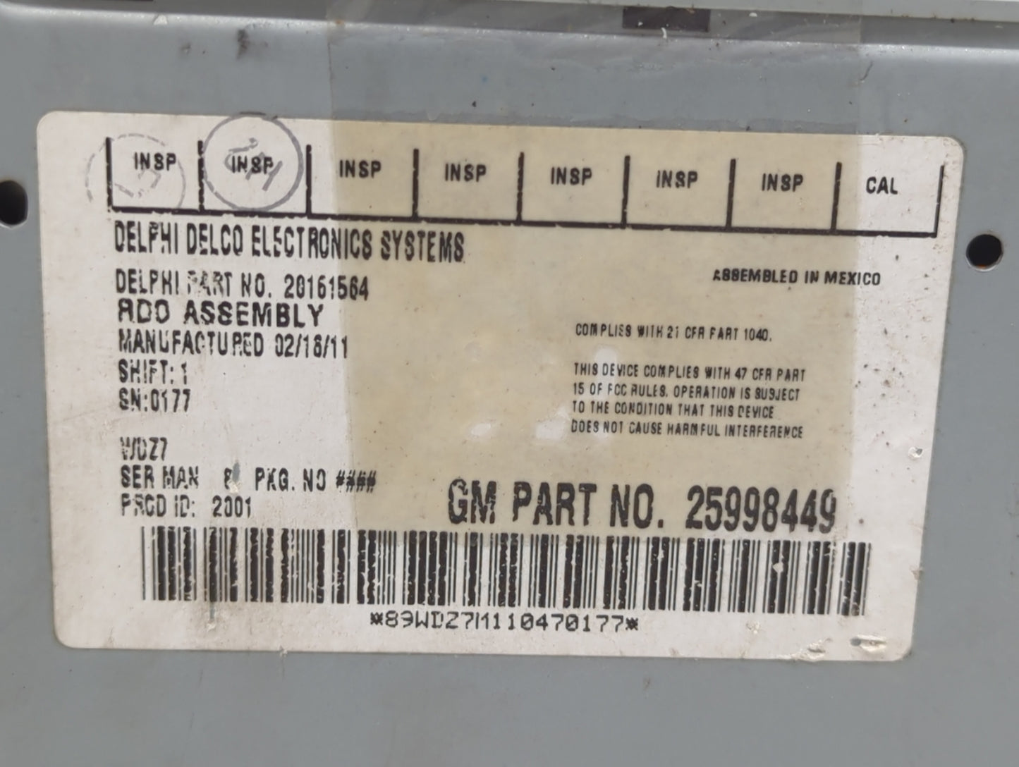 2006-2012 Chevrolet Colorado Radio AM FM Cd Player Receiver Replacement P/N:20161564 25998449 Fits OEM Used Auto Parts - Oem